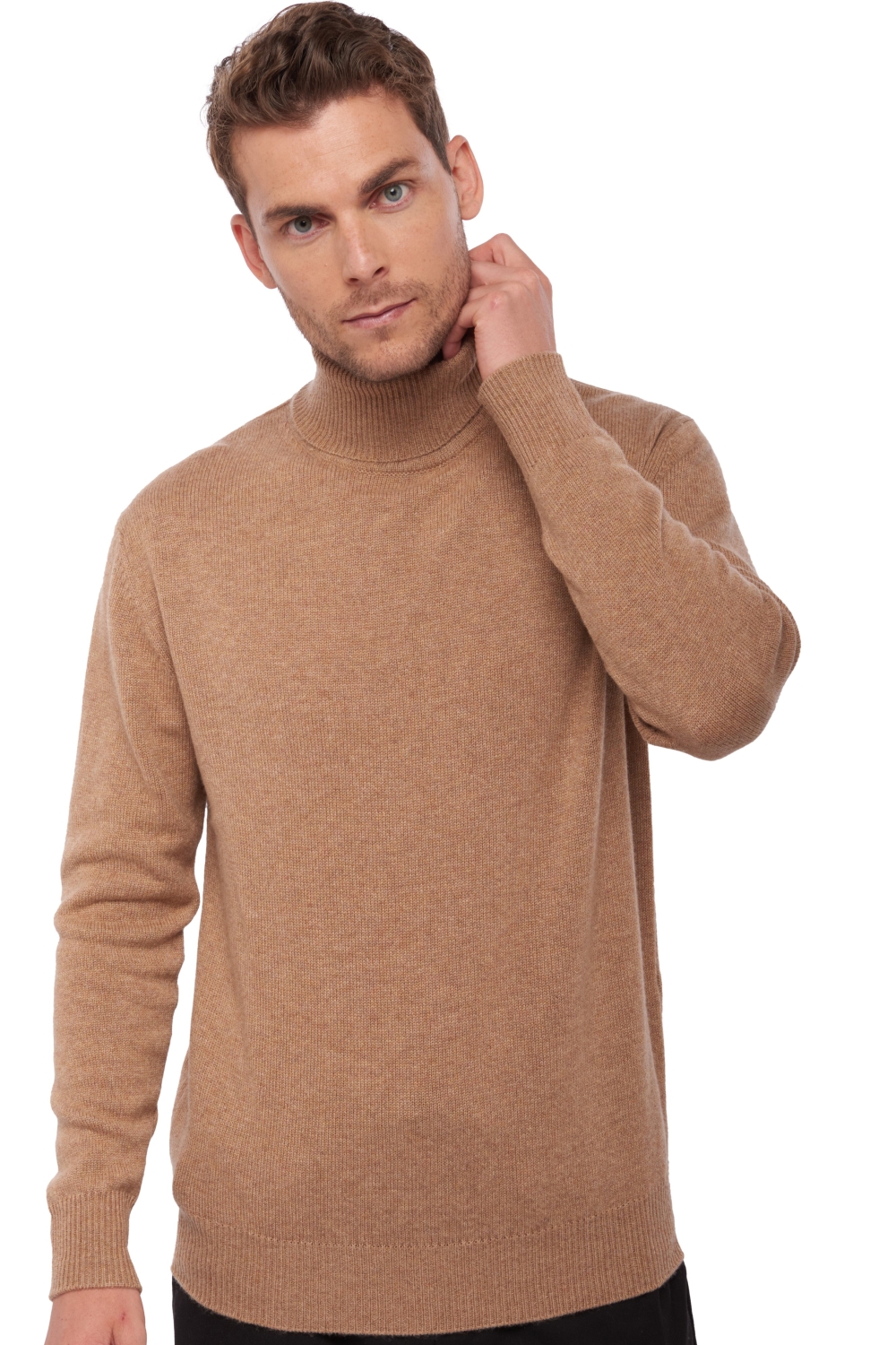 Cashmere men chunky sweater edgar 4f camel chine l