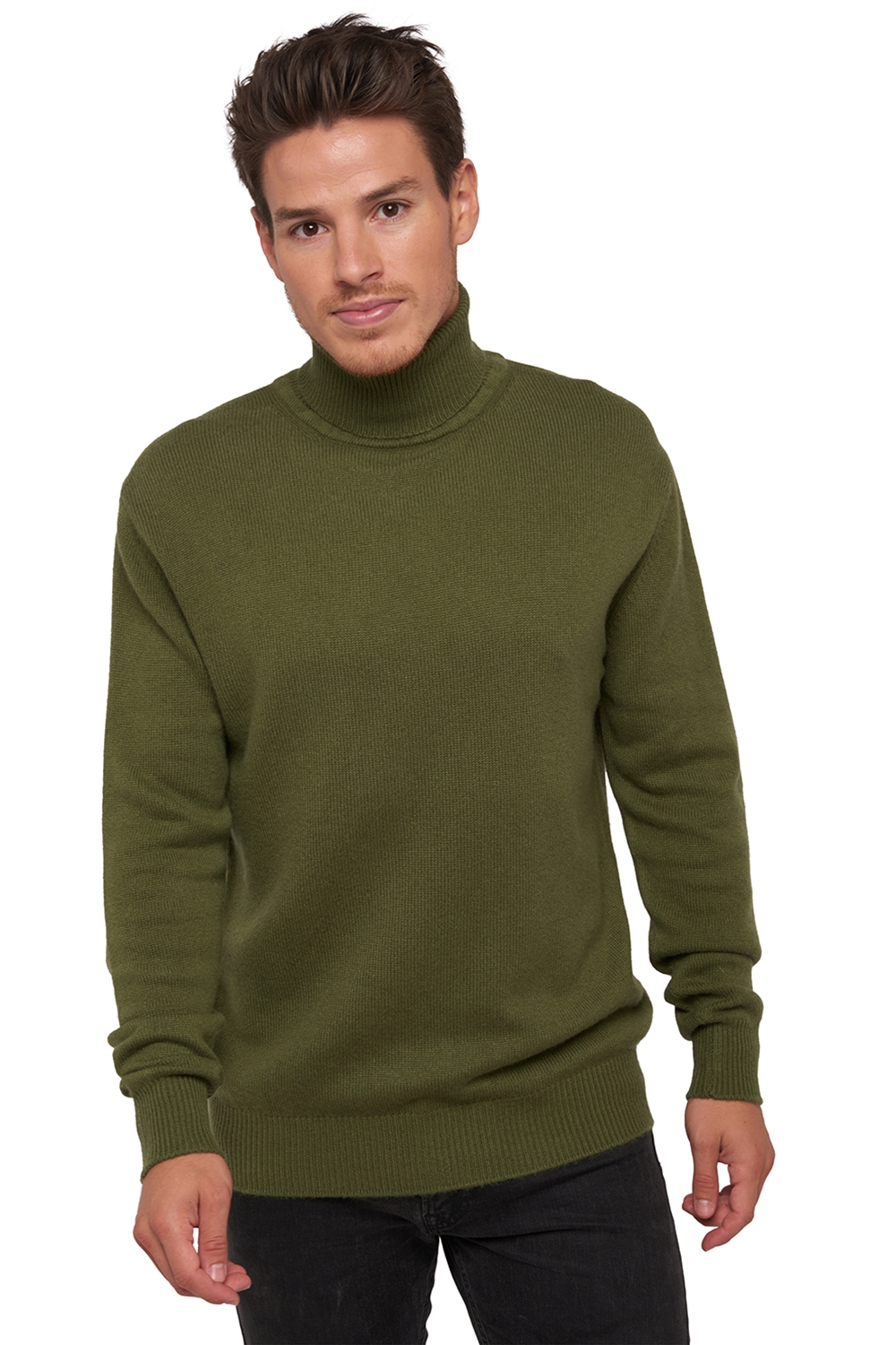 Cashmere men chunky sweater edgar 4f ivy green l