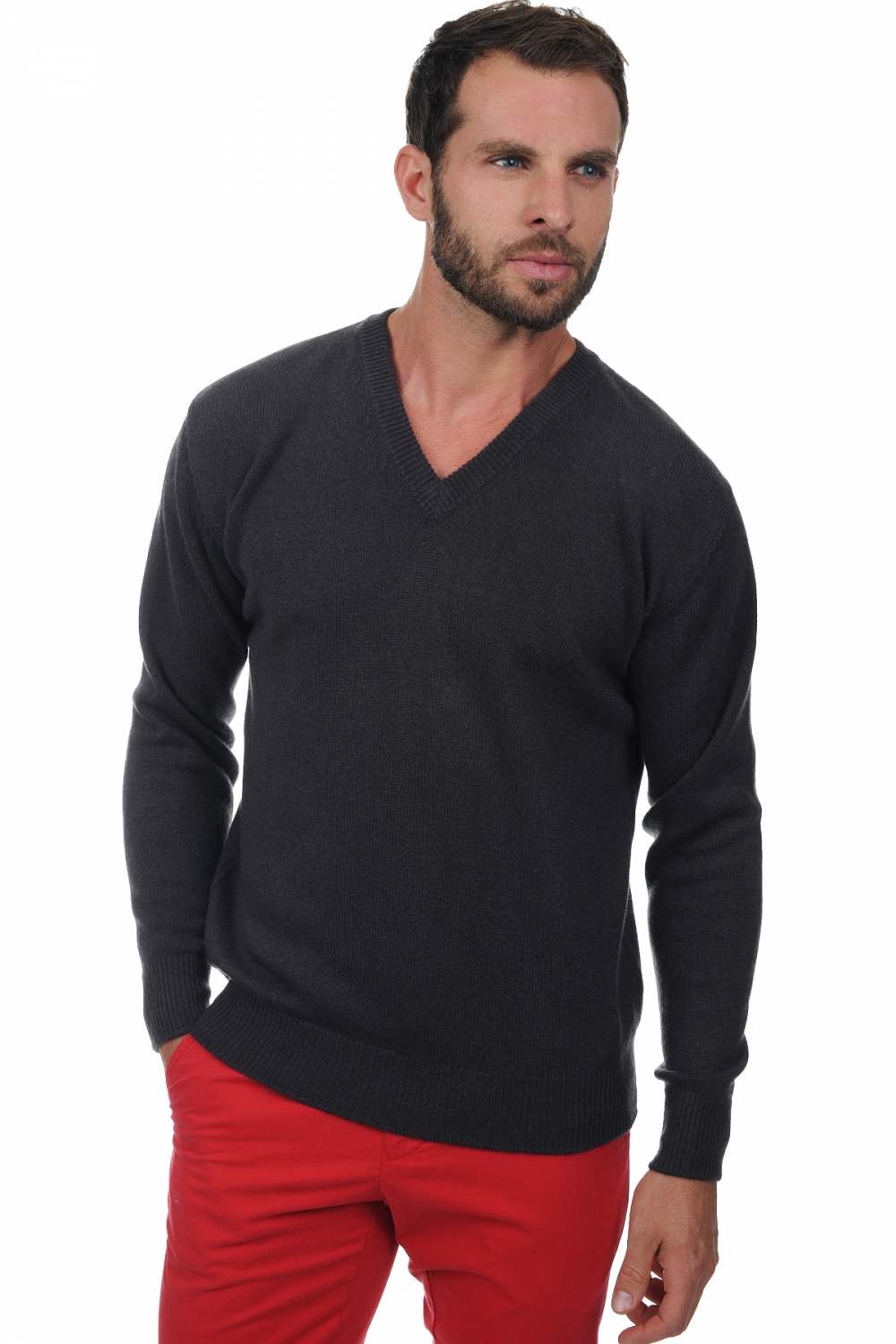Cashmere men chunky sweater hippolyte 4f matt charcoal 2xl