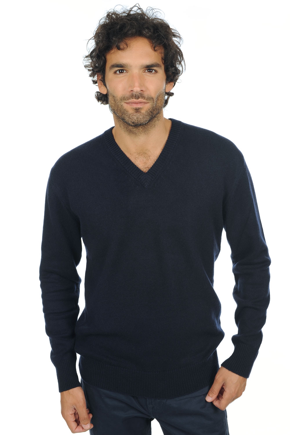 Cashmere men chunky sweater hippolyte 4f premium premium navy 2xl