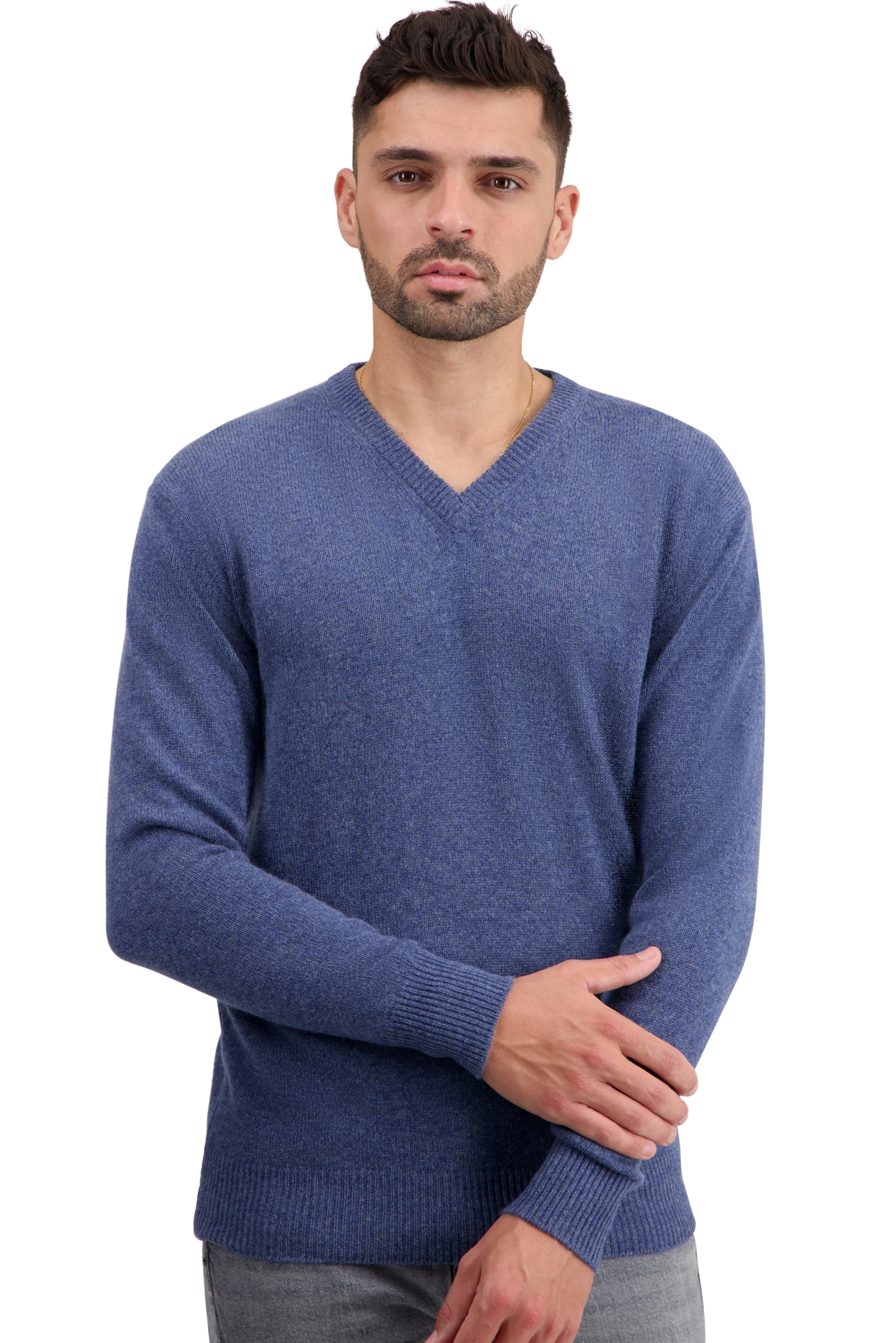 Cashmere men chunky sweater tour first nordic blue xl