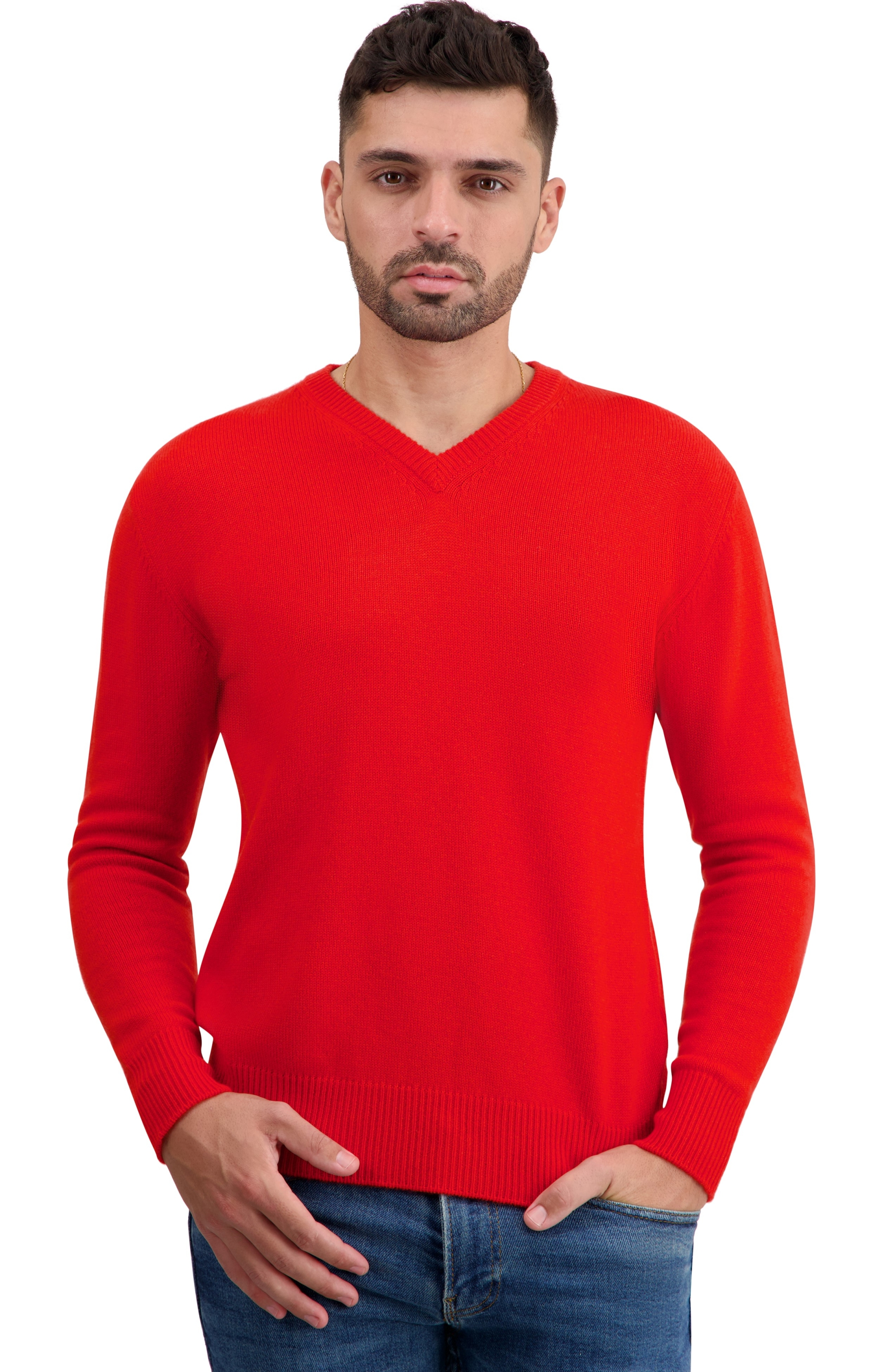 Cashmere men chunky sweater tour first tomato 2xl
