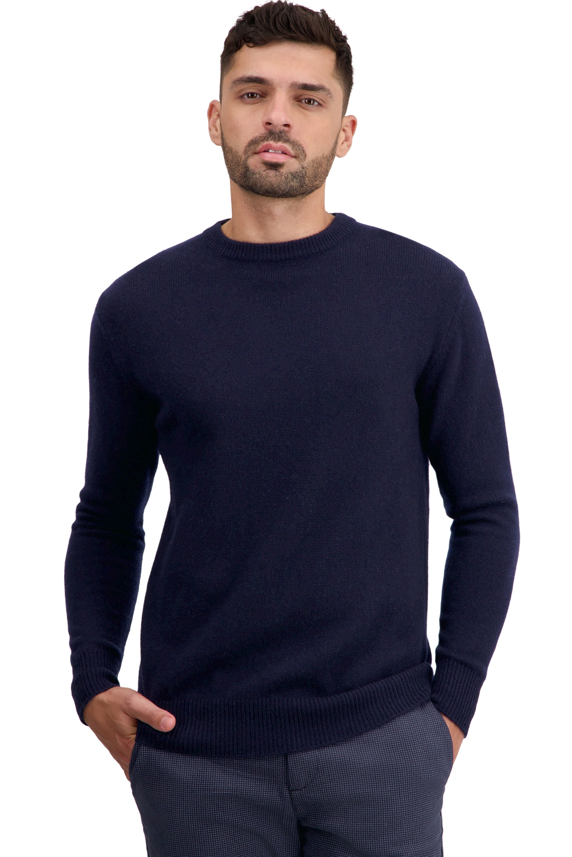 Cashmere men chunky sweater touraine first dress blue 3xl