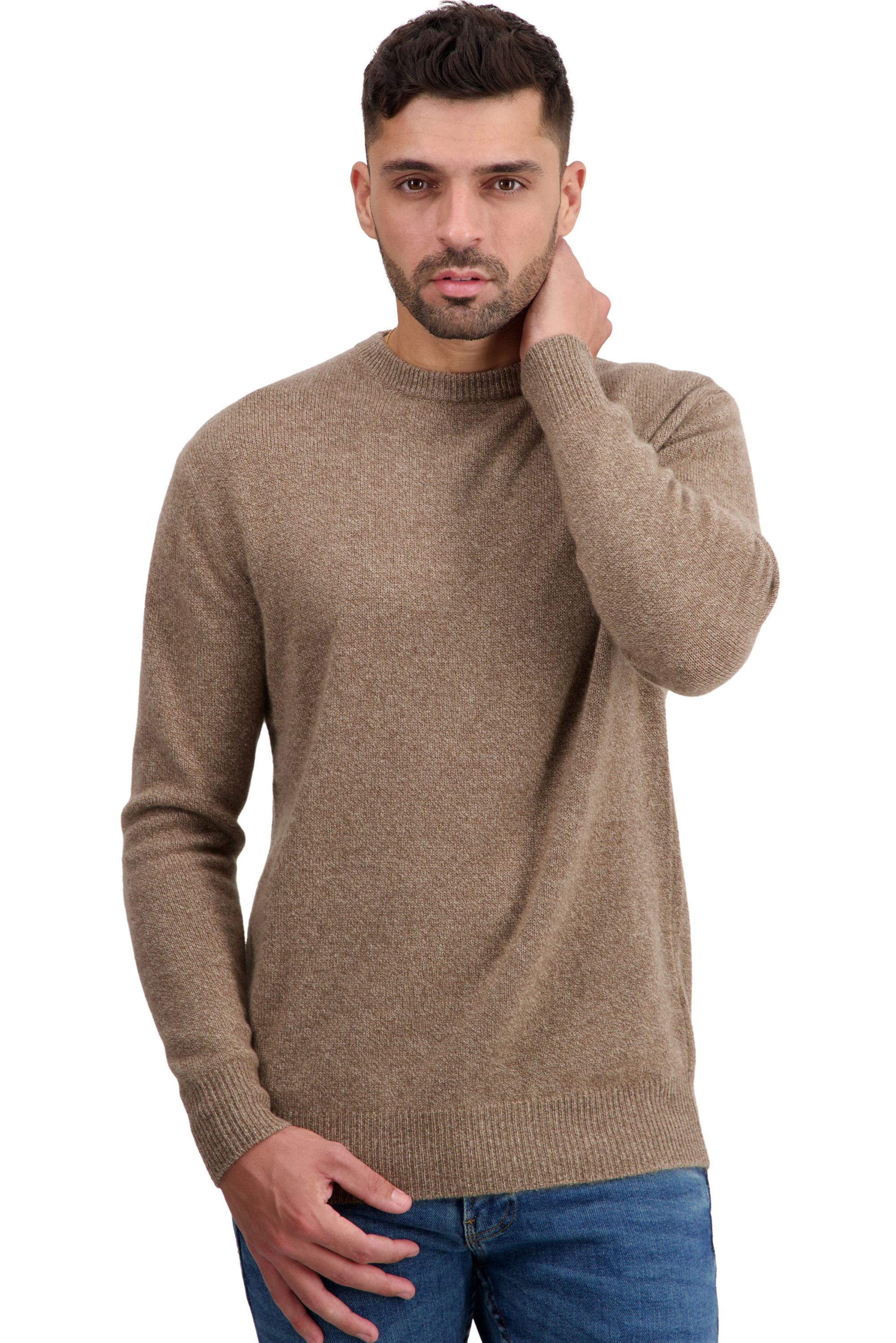 Cashmere men chunky sweater touraine first tan marl 2xl