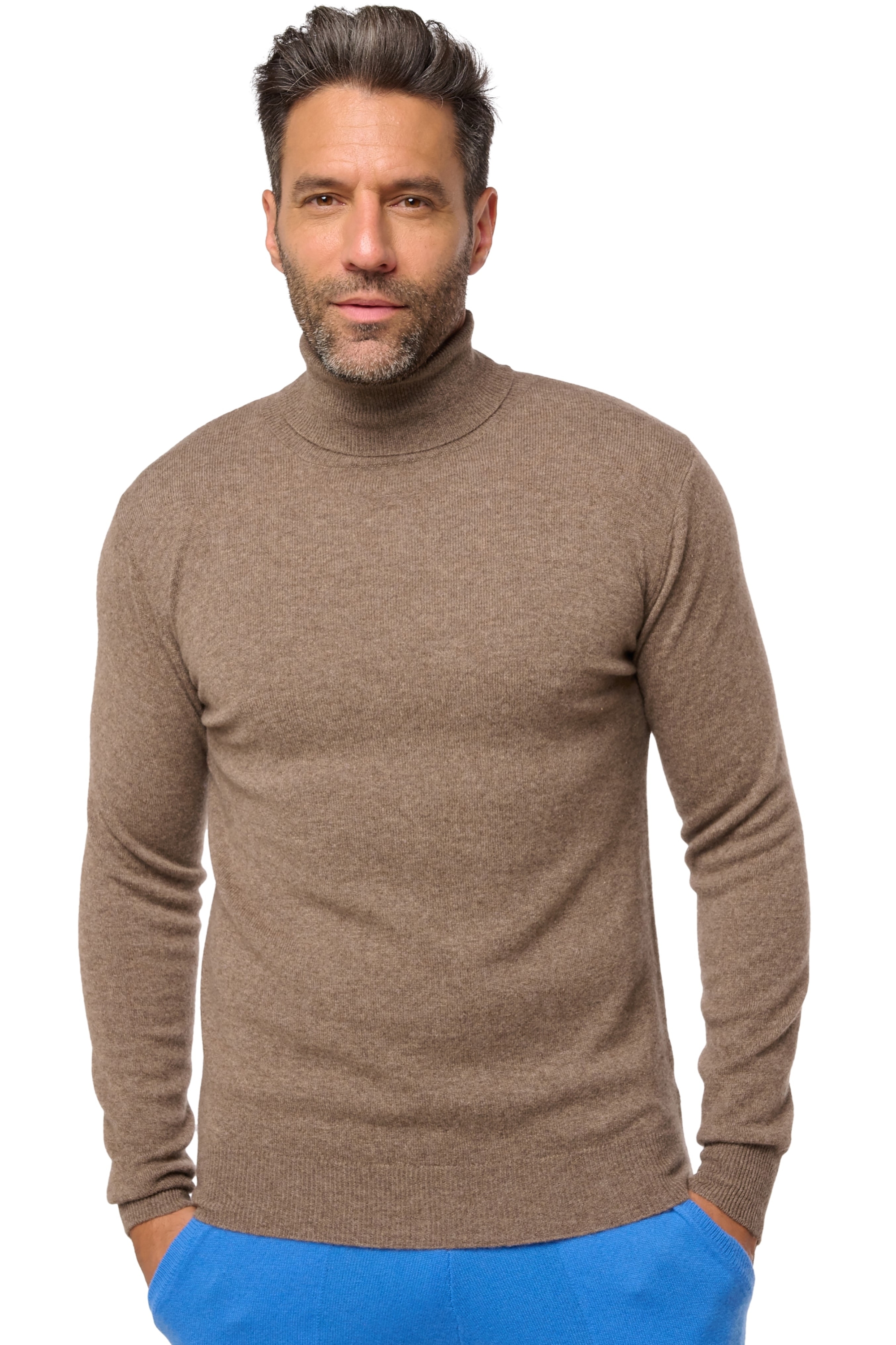 Cashmere men roll neck tarry first otter s