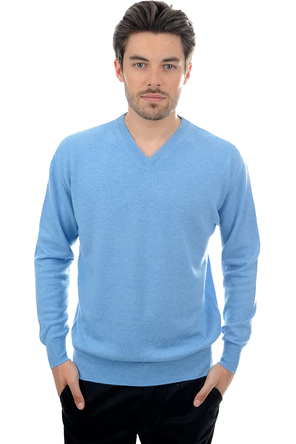 Cashmere men timeless classics gaspard azur blue chine 2xl