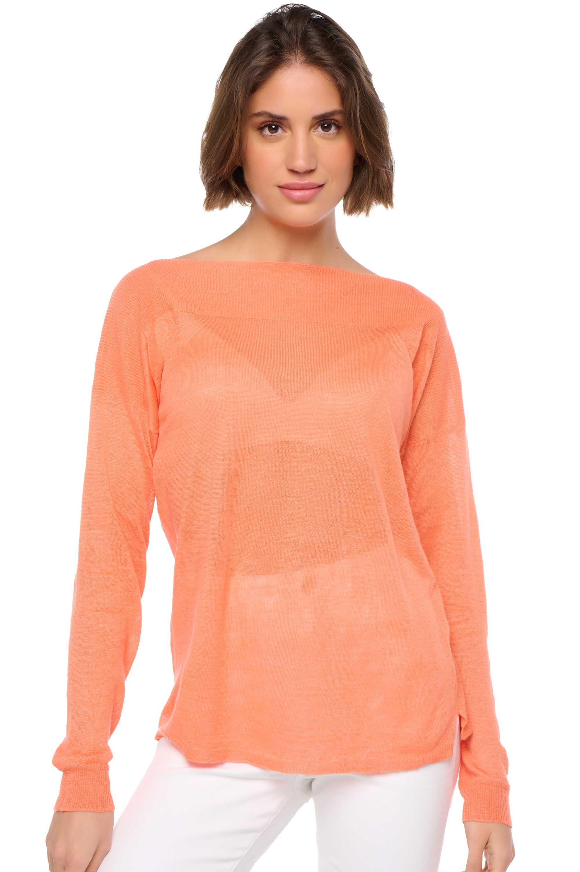 Linen ladies round necks sheila papaya s